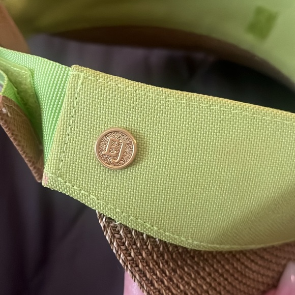 Eric Javits Squishee Straw Champ Womens Visor Lime Green UV Protection Packable - Picture 9 of 13